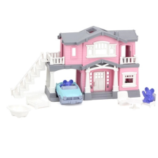  green toys rózsaszín ház 9 db tartozékkal babaház