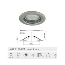  Greenlux álmennyezeti spot lpt.fix,matt króm AXL2114-CM világítás