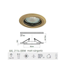 Greenlux álmennyezeti spot lpt.fix,matt sárgaréz AXL2114-BRM világítás