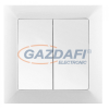 Greenlux GXKP017 Kétpólusú kettős kapcsoló PREMIUM fehér 250V 10A