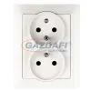 Greenlux GXKP038 Dupla csatlakozóaljzat PREMIUM fehér 250V 16A 2x(2P+PE)