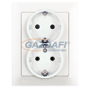 Greenlux GXKP039 Dupla csatlakozóaljzat SCHUKO PREMIUM fehér 250V 16A 2x(2P+PE)