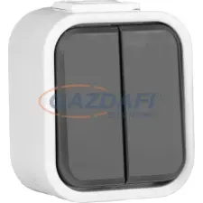 Greenlux GXNP128 URAN VP-2/2/S E Kétpólusú dupla kapcsoló háttérvilágítással IP44 villanyszerelés