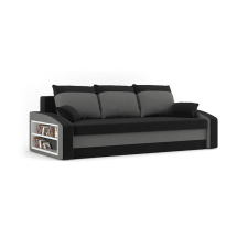 Greensite HEWLET kanapéágy polccal, normál szövet, hab töltőanyag, bal oldali polc, fekete / szürke bútor