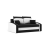 Greensite HEWLET kinyitható kanapé, normál szövet, szín - fekete / fehér