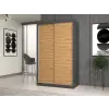 Greensite Riano MIX IGA 120 tolóajtós gardróbszekrény, 120x200x61 cm, antracit-tölgy