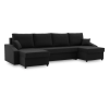 Greensite Sparta Plus sarokkanapé, szövet anyag, univerzális oldal, fekete
