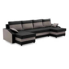 Greensite Sparta sarokkanapé, 1 ágyneműtartóval, szövet anyag, univerzális oldal, hab töltet, fekete - szürke bútor