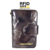 Gregorio RFID védett, pillangó mintás, barnásszürke kis, két oldalas pénztárca BT-115