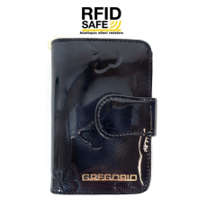 Gregorio RFID védett, pillangó mintás, fekete, kis, két oldalas pénztárca BT-115