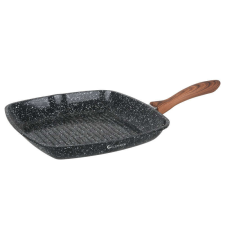 Grill serpenyő Goldmann GM-0928, 28cm, Márvány bevonat, Indukciós, Fekete edény