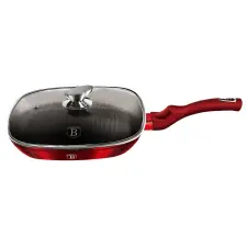  Grill serpenyő márvány bevonattal és fedővel 28cm METALLIC LINE BURGUNDY EDITION 19069 edény