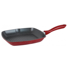 Grill serpenyő OV54316A28, 28 cm, Márvány bevonat, Indukciós, Piros edény