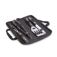  Grillező eszköz szett fa nyéllel, táskában (4 db) kerti sütés és főzés