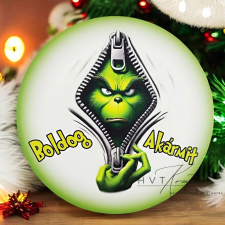Grincs fa tábla - Boldog akármit - 13 cm dekorációs kellék