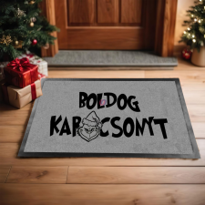 Grincs mintás Lábtörlő 60X40 cm Boldog karácsonyt szürke, fekete lakástextília