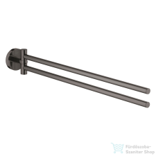 Grohe ESSENTIALS 44 cm-es fali dupla törölközőtartó,Hard Graphite 40371A01 fürdőszoba kiegészítő