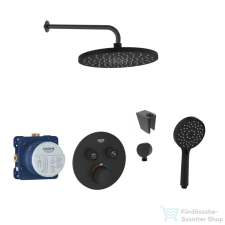Grohe falsík alatti zuhanyrendszer GROHTHERM SMARTCONTROL termosztátos kezelővel, Kielle kiegészítőkkel, matt fekete SANI21GKK401 csaptelep