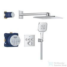 Grohe GROHTHERM SMARTCONTROL falsík alatti termosztátos zuhanyrendszer,Smartactive Cube 310 fejzuhannyal,Króm 34864000 csaptelep