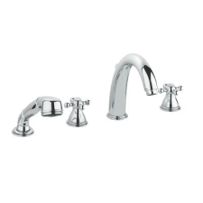 Grohe Sinfonia 4 lyukas kádcsaptelep, álló, magas kifoly., króm/arany (25033IG0) fürdőkellék