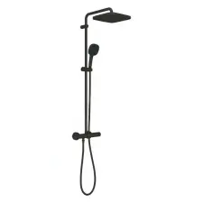 Grohe Vitalio 250 Cube zuhanyoszlop termosztátos keverőcsappal, matt fekete csaptelep
