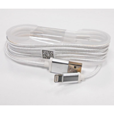  GSM0477D USB kábel iPhone/iPad-hez, lightning kábel,  szövet borítással, fehér tablet kellék