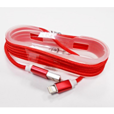  GSM0477I USB kábel iPhone/iPad-hez, lightning kábel, szövet borítással, piros tablet kellék