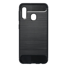 GSMLIVE Carbon Fiber Samsung A202 Galaxy A20e fekete szilikon tok (Forcell) tok és táska