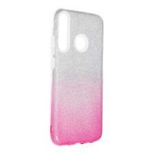 GSMLIVE Huawei P40 Lite E / Y7P szilikon tok, csillámos, hátlap tok, pink-ezüst tok és táska
