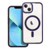 GSMLIVE iPhone 13 (6.1") szilikon tok, PC/TPU tok, magsafe, színes keretes, átlátszó/lila, Color Edge Mag Cover