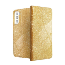 GSMLIVE Samsung G996 Galaxy S21 Plus 5G arany csillámos mágneses könyvtok tok és táska