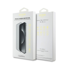 Guess 2.5D iPhone 16 Pro Max Privacy/betekintésgátló kijelzővédő üvegfólia, fekete mobiltelefon kellék