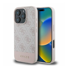 Guess 4G Bottom Stripe Apple iPhone 16 Pro hátlap tok, rózsaszín GUHCP16LG4GLPI tok és táska