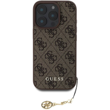 Guess 4G Charm Zadní Kryt pro iPhone 16 Pro Brown mobiltelefon kellék