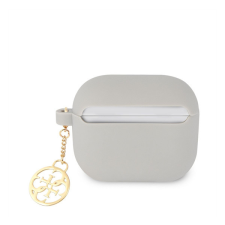 Guess 4G Charms Silicone Apple Airpods (3. gen) tok, szürke fülhallgató, fejhallgató tok