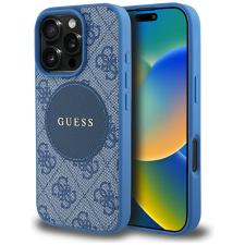 Guess 4G Circle Classic Logo iPhone 16 Pro MagSafe hátlap tok, kék tok és táska