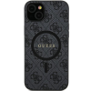 Guess 4G Collection Bőr fém logós MagSafe tok Samsung Galaxy S24 Ultra - Fekete