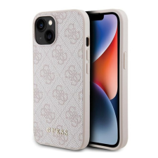 Guess 4G Metal Gold Logo Apple iPhone 15 hátlap tok, rózsaszín tok és táska