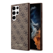 Guess 4G Metal Gold Samsung Galaxy S23 Ultra szilikon tok, barna tok és táska