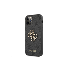 Guess 4G Metal Logo Apple iPhone 12/12 Pro Műanyag Tok - Szürke tok és táska
