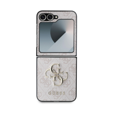Guess 4G Metal Logo PU Samsung Galaxy Z Flip6 hátlap tok, rózsaszín tok és táska