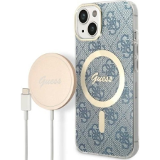 Guess 4G Print MagSafe Apple iPhone 14 hátlap tok, kék+ MagSafe töltő (GUE002556) tok és táska