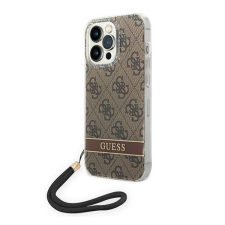 Guess 4G Print Strap Apple iPhone 14 Pro Max hátlap tok, barna tok és táska
