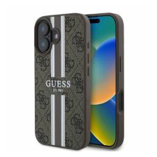 Guess 4G Printed Stripes MagSafe Apple iPhone 16 hátlap tok, barna GUHMP16SP4RPSW tok és táska