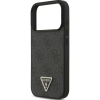 Guess 4G PU Strass Triangle Metal Logo MagSafe tok iPhone 17 Pro Max fekete