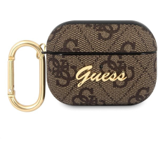 Guess 4G Script PC/PU Apple Airpods Pro Brown tok fülhallgató, fejhallgató tok