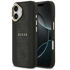 Guess 4G Stripe Apple iPhone 17 MagSafe tok kameravédő kerettel, fekete-arany tok és táska