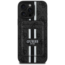 Guess 4G Stripes iPhone 16 Pro Max MagSafe hátlap tok kártyatartóval, fekete tok és táska