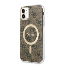 Guess Apple iPhone 11 GUESS GUHMN61H4STW MagSafe Hátlap - Barna tok és táska