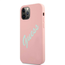 Guess Apple iPhone 12/12 Pro GUESS GUHCP12MLSVSPG Liquid Silicon Hátlap - Rózsaszín tok és táska